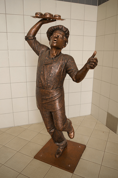 Rzeźba z brązu upamiętniająca Gustava Zietemanna - dworzec kolejowy w Eberswalde 
